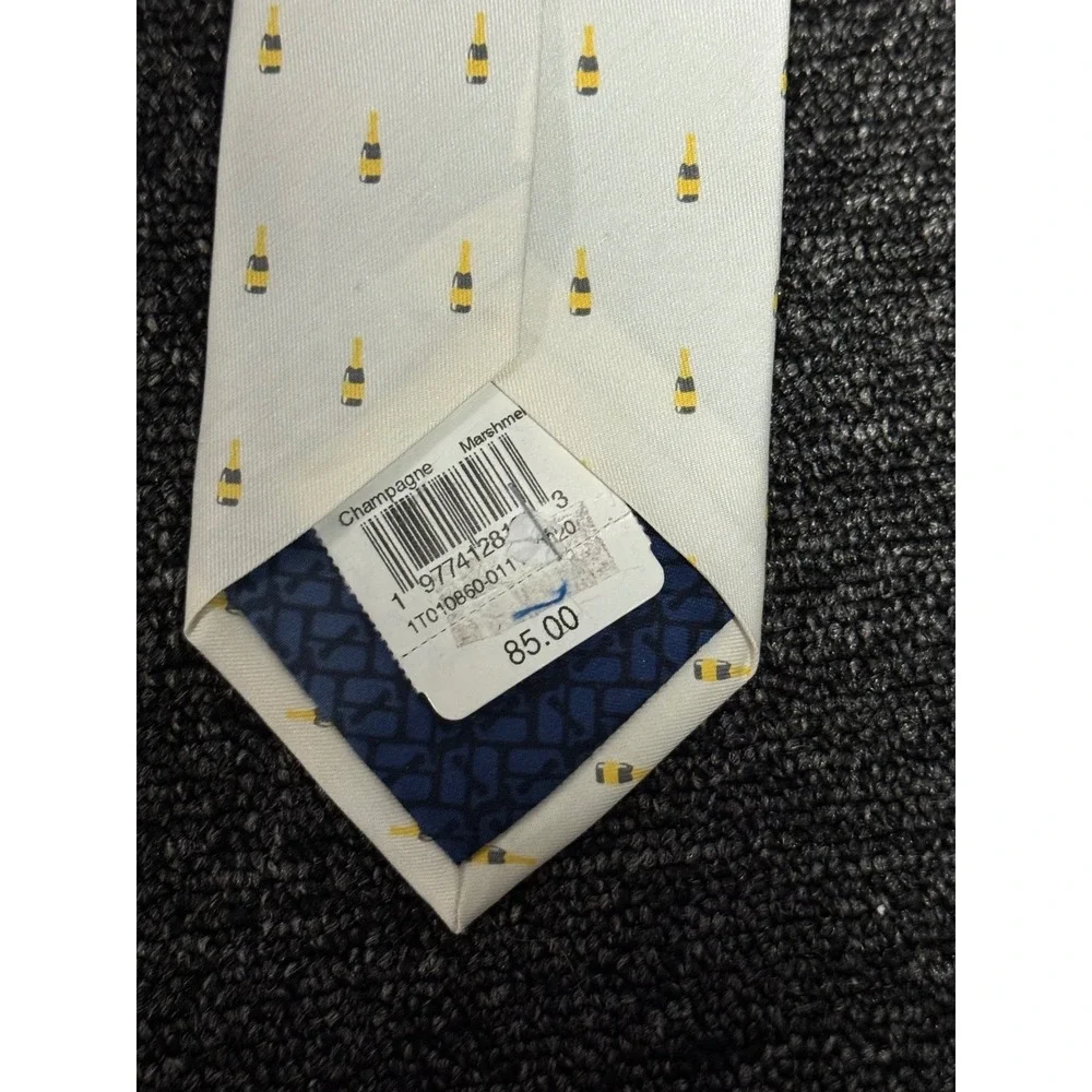 Vineyard Vines Champagne Bottle Pattern Silk Necktie for Men Holiday‎ - Flaw
